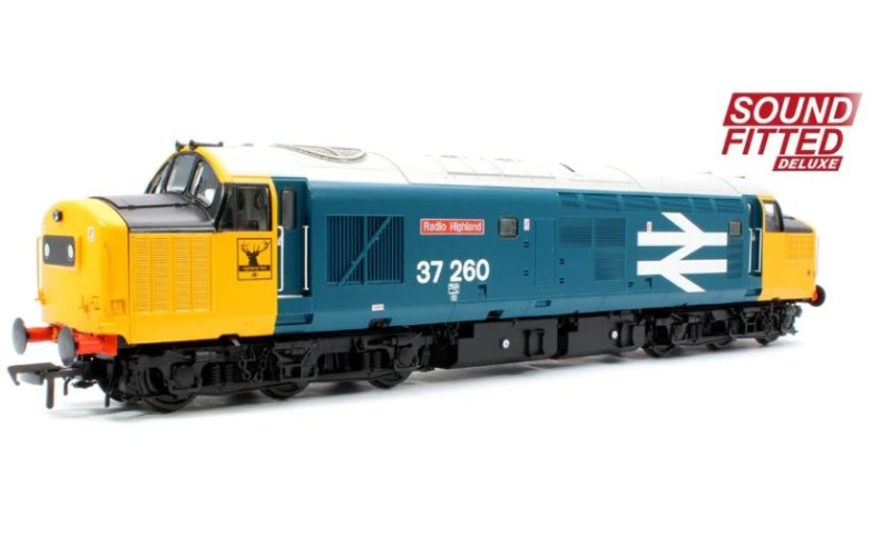 Bachmann 35-309SFX - Class 37/0 Centre Headcode 37260 'Radio Highland' BR Blue (Large Logo)